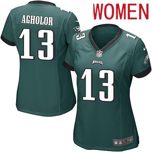 Women Philadelphia Eagles #13 Nelson Agholor Nike Midnight Green Game NFL Jersey